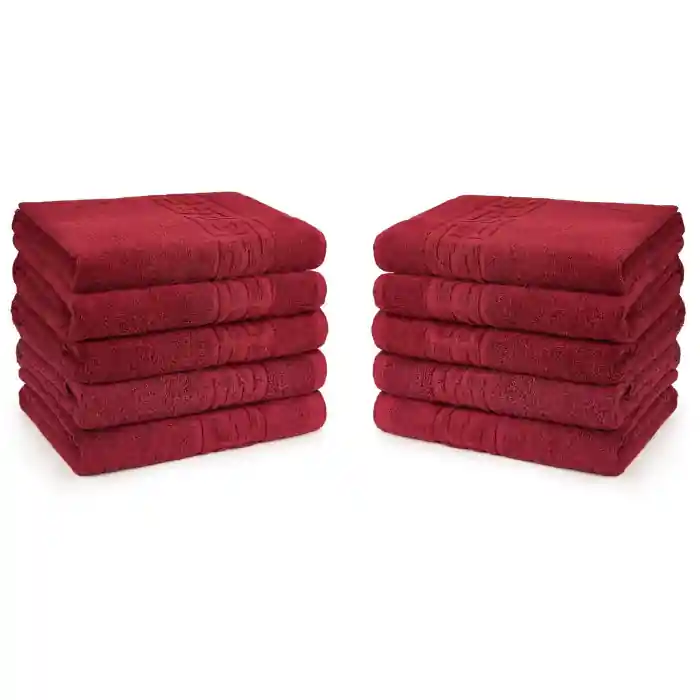 Disponibil imediat Set 10 Prosoape, Bumbac 100%, Model Grecesc, Bordo