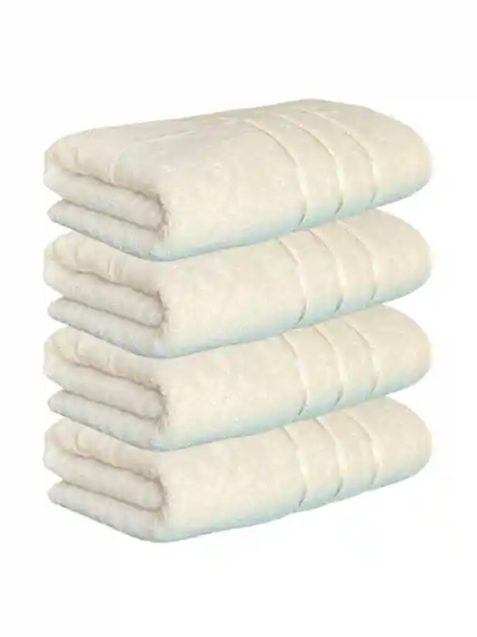 Set 4 Prosoape, Baie din MicroBumbac 100%, Ultra Pufos, Model Dungi Soft - Light Yellow Ultima șansă