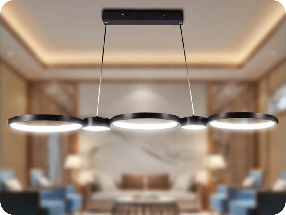 Candelabru LED de design 38W, 4560lm, negru Popular