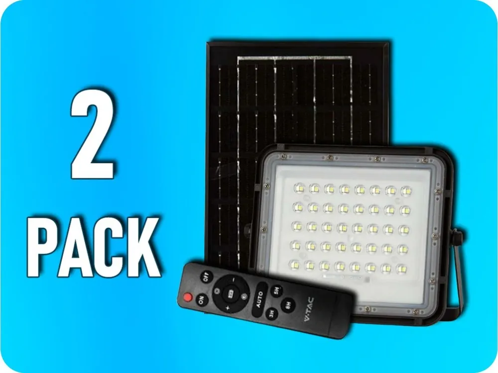 Ultima șansă Reflektor LED cu panou solar 6W, 400lm, IP65, 5000mAh/2-PACK!