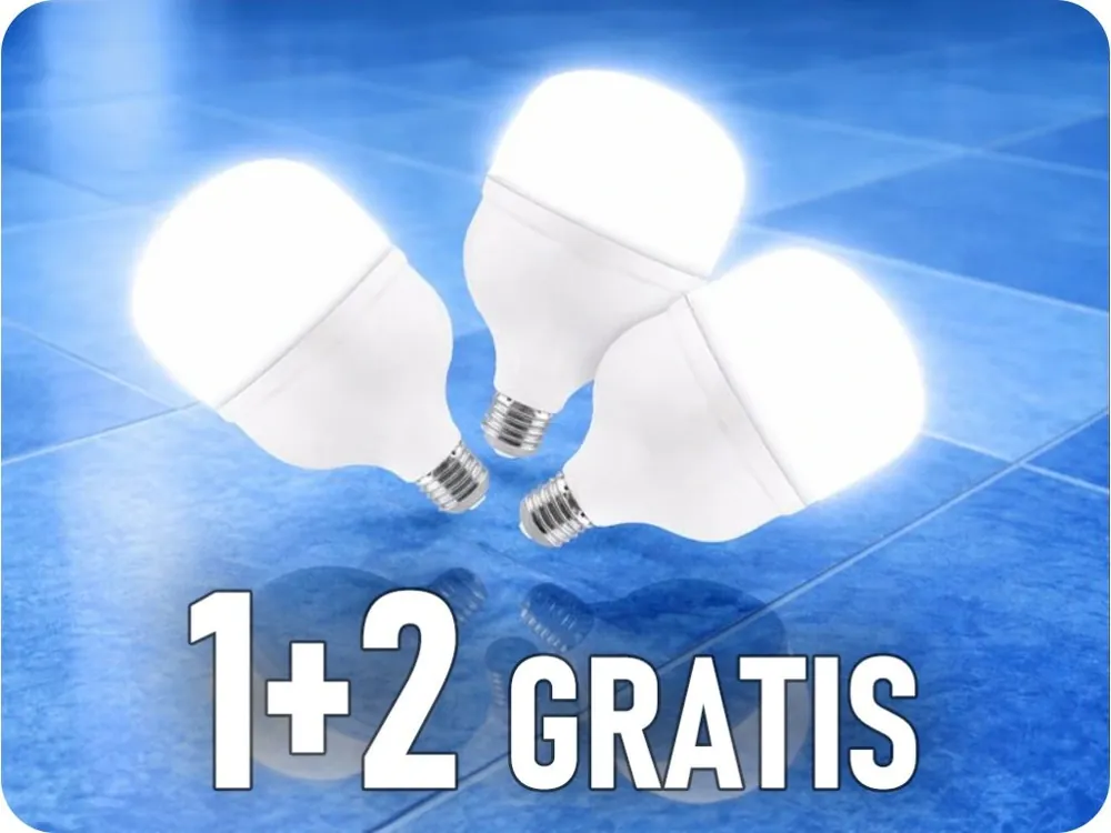 Bec LED E27 T160, 60W, 6600lm, 160°, IP20, 1+2 gratis! Ofertă