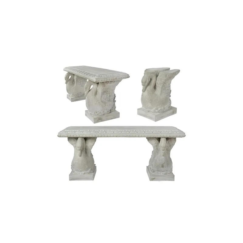 Banca din ceramica cu picioare sub forma de lebada Super ofertă