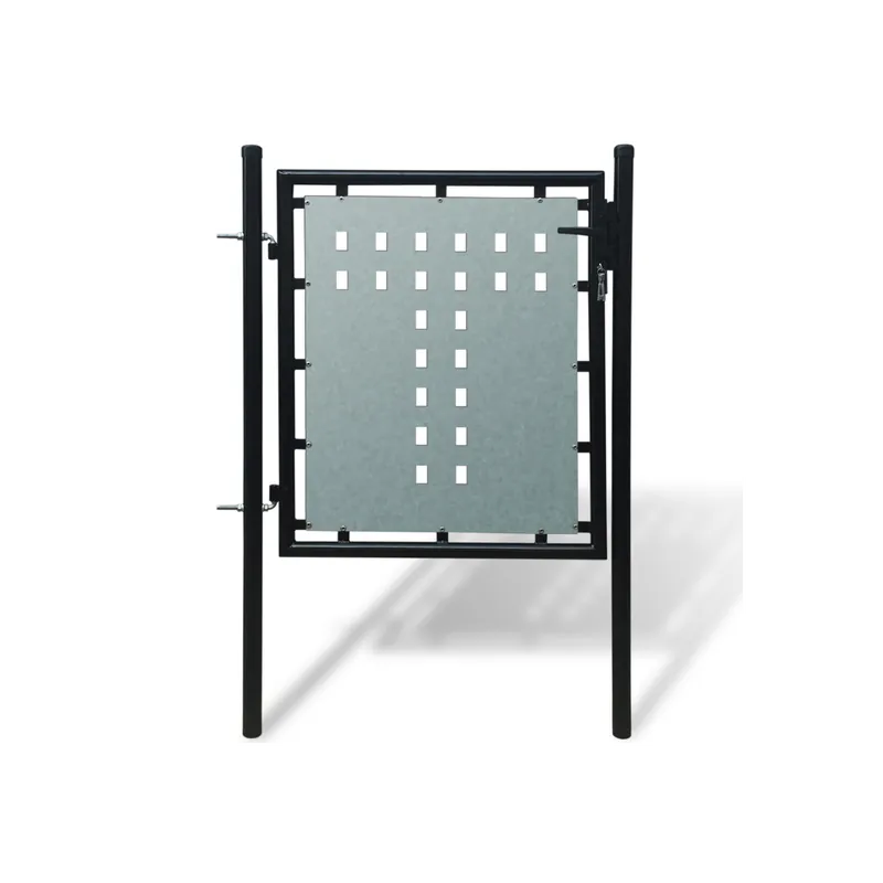 Poarta pentru gard simpla, negru, 100 x 125 cm Cel mai bun preț