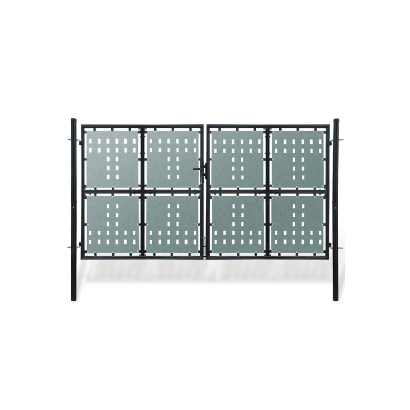 Ofertă limitată Poarta dubla neagra pentru gard 300 x 225 cm
