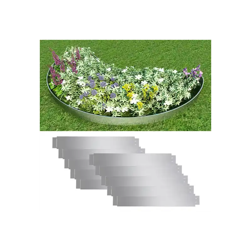 Set 10 separatoare flexibile pentru gazon, otel galvanizat, 100 x 15cm Plată securizată