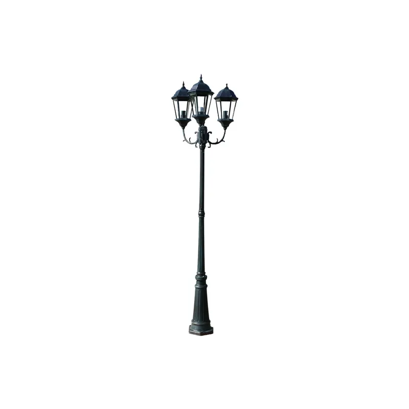 Cumpărături sigure Felinar Brighton cu 3 brate 230 cm Verde inchis/Negru