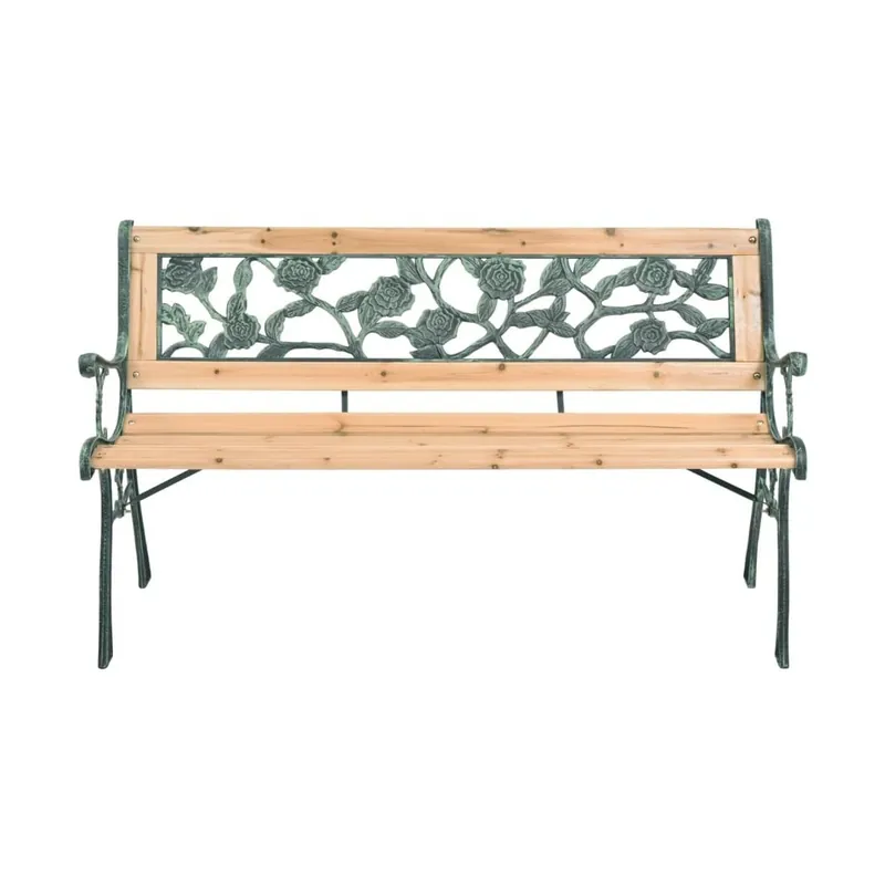 Banca de gradina cu spatar cu model floral Chilipir