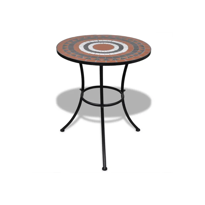 Ieftin Masa cu blat mozaic 60 cm Alb/Teracota