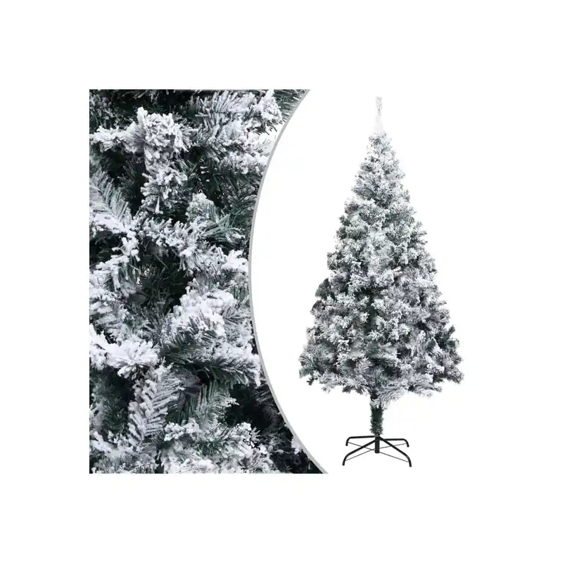 Ofertă limitată Pom de Craciun artificial cu zapada, verde, 210 cm, PVC