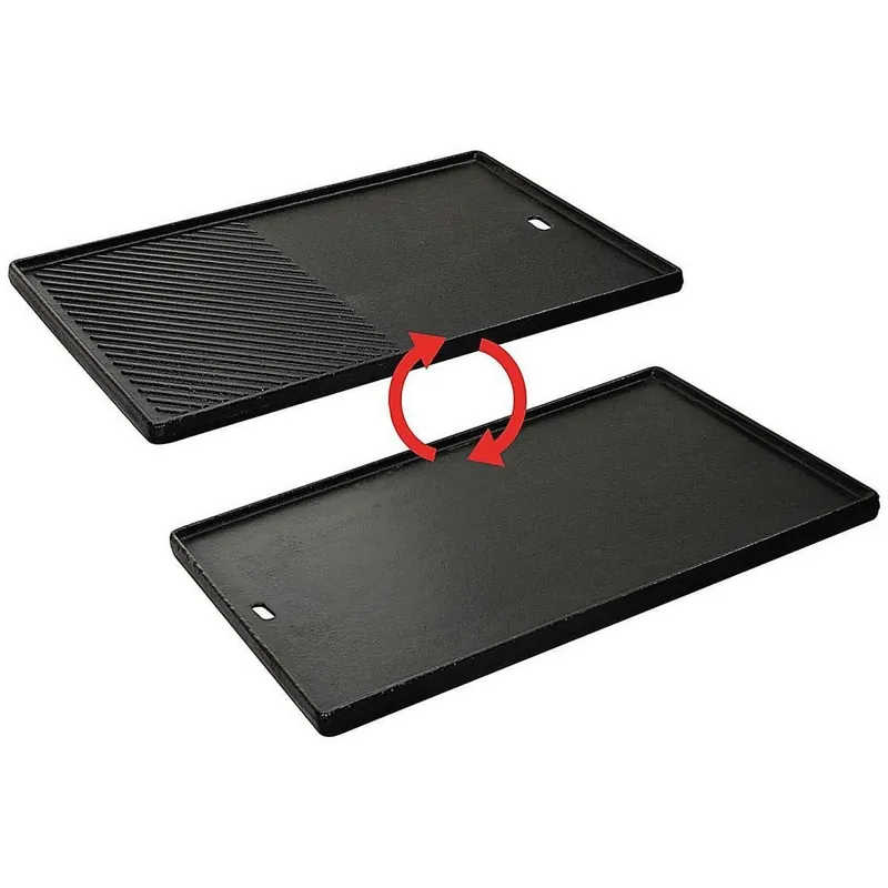 Plita din fonta cu 2 fete neteda si grill 44,5 x 29,5 cm pentru gratar Kansas Pro 4 Turbo Enders 7789 Cel mai vândut