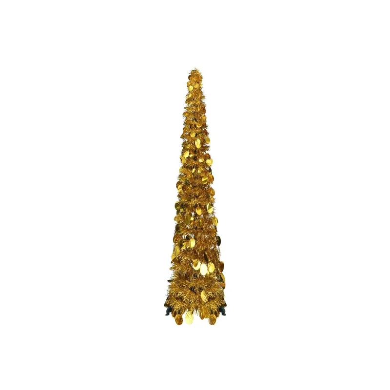 Chilipir Brad de Craciun artificial tip pop-up, auriu, 120 cm, PET