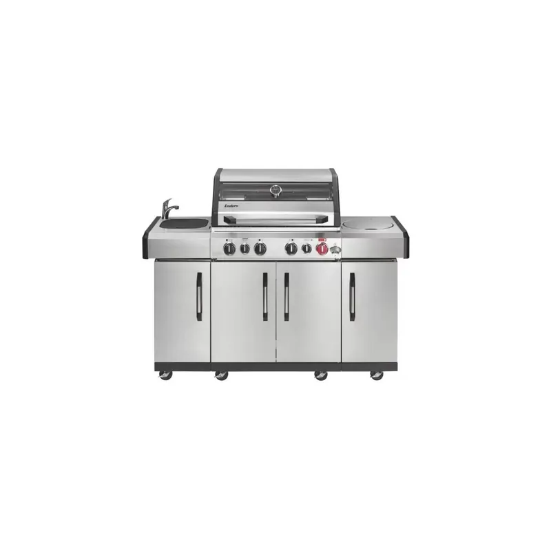 Bucatarie pe gaz, 4 arzatoare inox, arzator infrarosu, grile fonta, Enders Kansas II Pro 4 SIK Profi Turbo 871433 Ofertă limitată