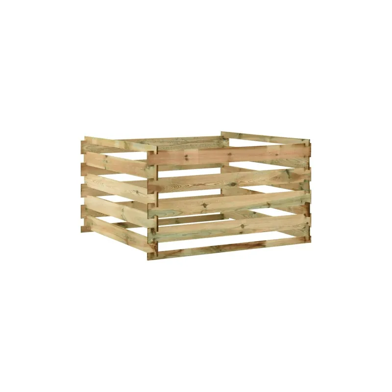 Compostor de gradina din sipci 120x120x70 cm lemn de pin tratat Bestseller