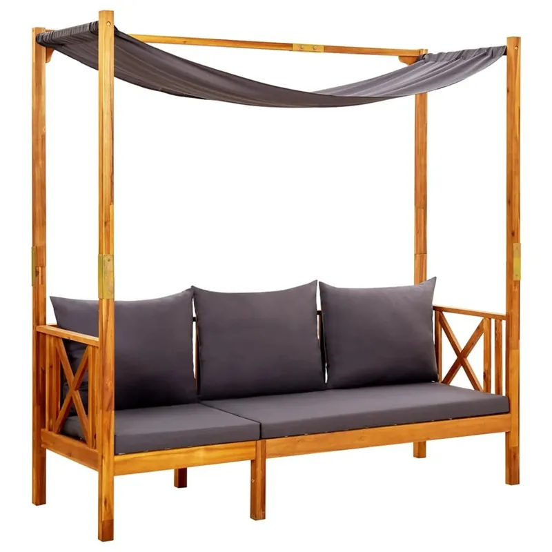 Banca de gradina cu copertina, lemn masiv de acacia Discount