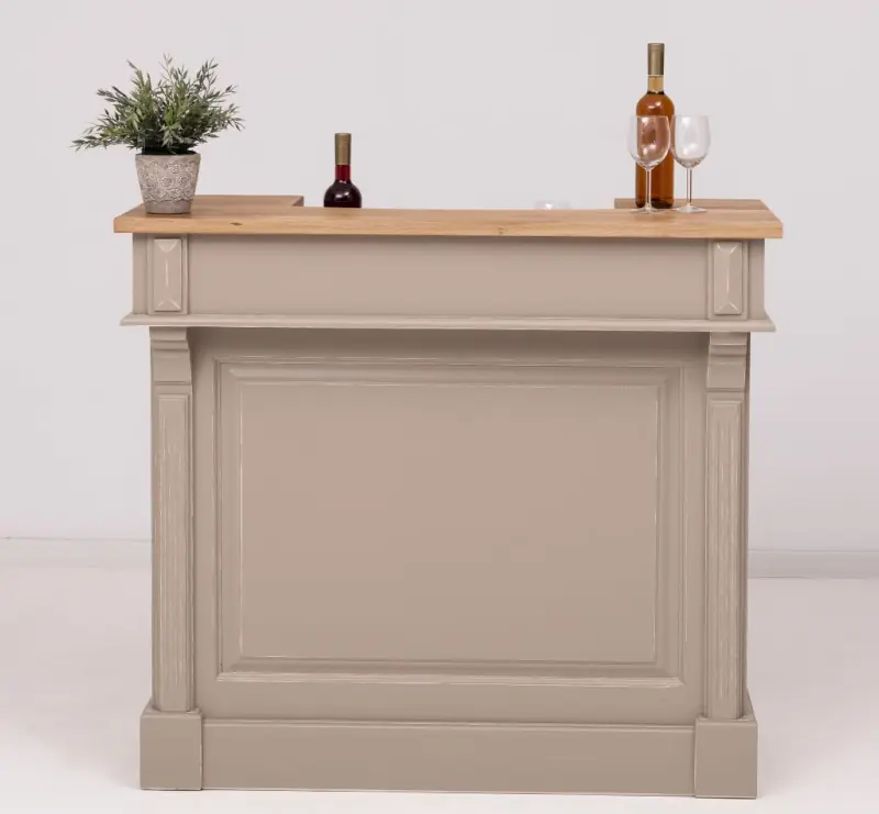 Retur ușor Bar cu suport pentru sticle de vin, blat stejar