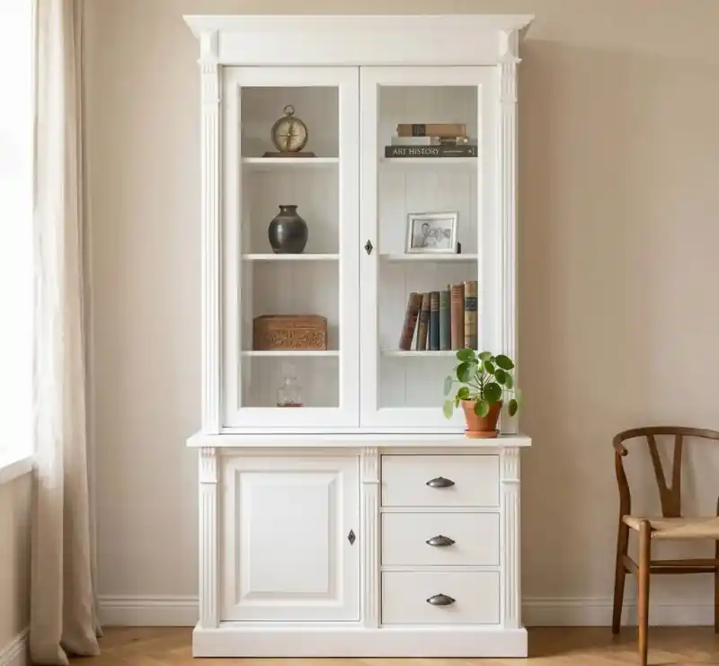 Vitrina cu 1 usa, 3 sertare BAS + 2 usi sticla SUP, Colectia Directoire Livrare rapidă