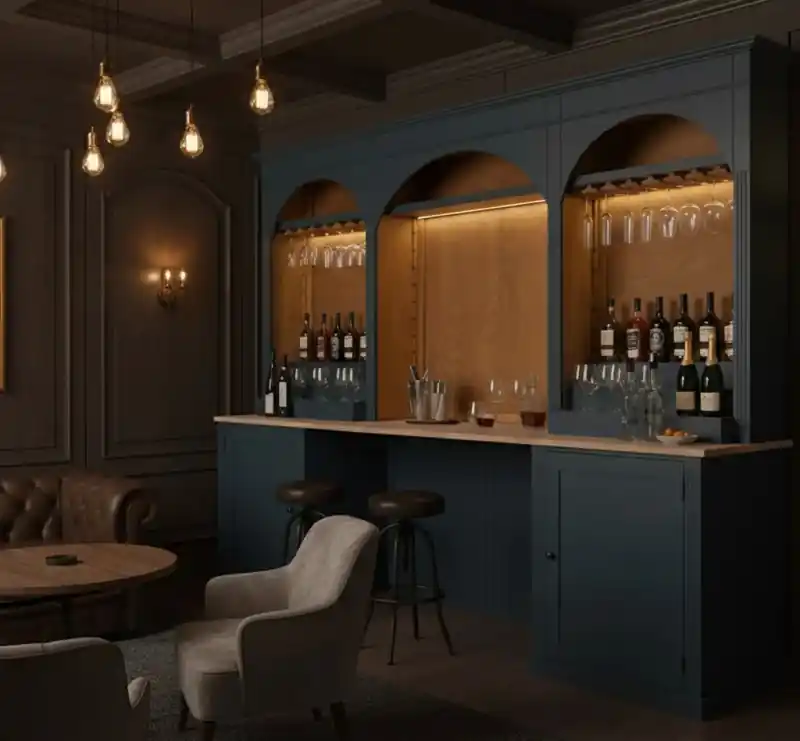 Mobilier de bar cu suport pentru pahare si sticle Retur ușor