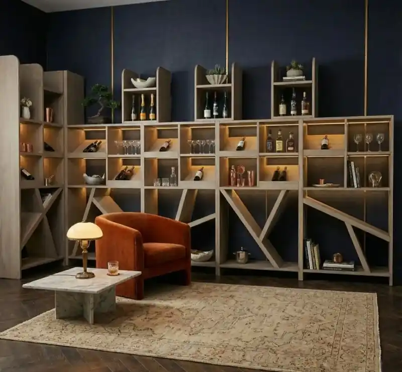 Reducere specială Sistem modern de rafturi pentru vin din stejar